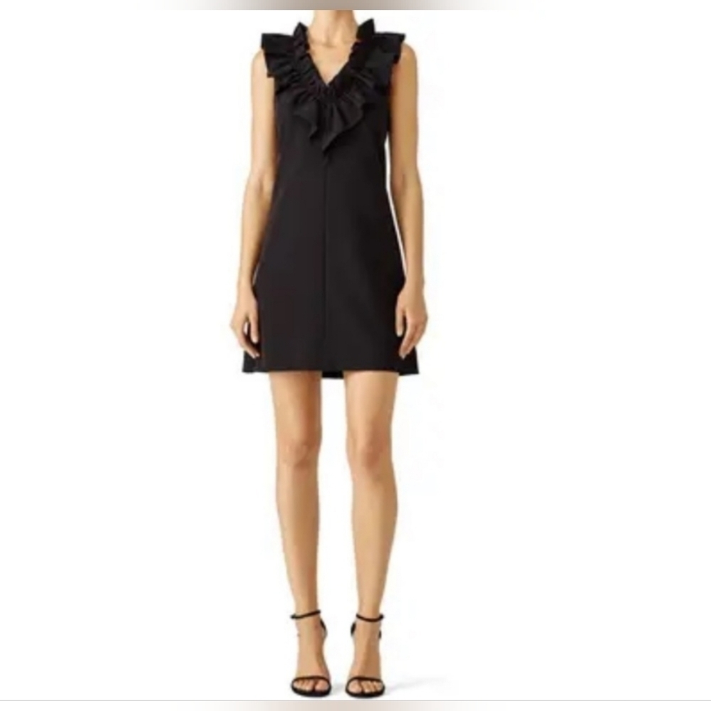 Milly Sadie Ruffle Little Black Mini Dress Size 2